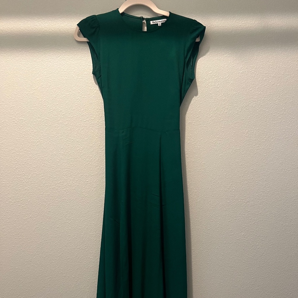 Reformation green Gavin dress petite